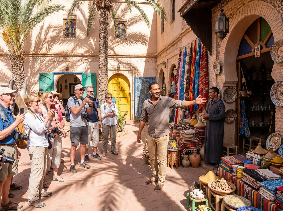 Souk El Had market stop on Agadir guided city tour